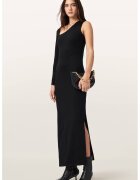 AllSaints Rochie dreapta cu decolteu asimetric si slit lateral - Negru