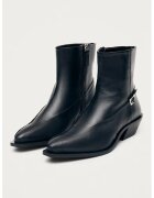 Alohas Botine cowboy din piele - Negru
