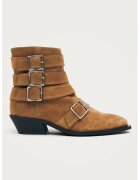 Alohas Botine din piele intoarsa cu toc cuban Eras - Caramel