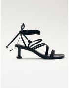 Alohas Sandale de piele cu barete multiple - Negru