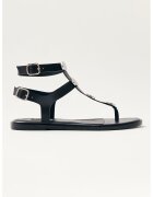 Alohas Sandale de piele cu catarama dubla - Negru