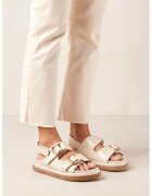 Alohas Sandale de piele cu velcro Harper - Alb fildes