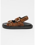 Alohas Sandale din piele cu cu animal print Harper - Maro