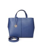 ANNA FELLINI Geanta dama piele - Cosulet Ana mijlociu - albastru - 35 x 13 x 28 cm