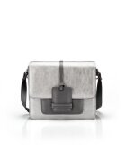 ANNA FELLINI Geanta dama piele - Diva - argintiu - 26x8x26 cm