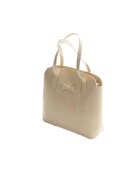 ANNA FELLINI Geanta dama piele - Papion mare - crem - 37x10x32 cm