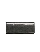 ANNA FELLINI Geanta dama piele - Plic Rama - lac negru cu sclipici auriu - 30x4x13 cm