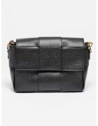Antonia Moretti Geanta crossbody din piele cu aspect impletit - Negru