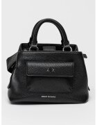 Armani Exchange Geanta de piele ecologica cu bareta de umar si buzunar aplicat - Negru