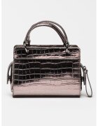 Armani Exchange Geanta din piele ecologica cu maner si bareta detasabila - Argintiu