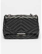 Armani Exchange Geanta matlasata din piele ecologica cu bareta de umar - Negru