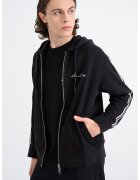 Armani Exchange Hanorac cu buzunare laterale si fermoar - Alb/Negru