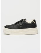 Armani Exchange Pantofi sport flatform de piele ecologica - Negru