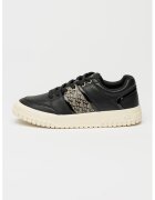 Armani Exchange Pantofi sport low-cut de piele ecologica - Negru/Maro