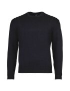 Armani Exchange Pulover tricotat fin cu decolteu rotund - Albastru inchis