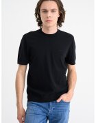 Armani Exchange Tricou de bumbac cu decolteu la baza gatului - Negru