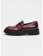 Ash Pantofi loafer din piele cu tinte - Visiniu