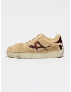 Ash Pantofi sport low-cut din blana sintetica - Visiniu/Bej