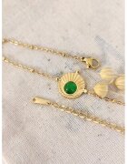 Atelier Miu Bratara cu pietre de email - Verde/Auriu