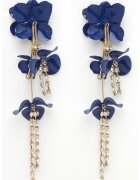 AVANT-GARDE PARIS Cercei drop cu design floral si cristale - Auriu/Albastru