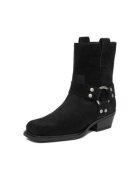 BADURA Botine dama slip-on - piele naturala - negru - cauciucuri elastice