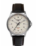 BAUHAUS Ceas Automatic Barbatesc Aviation BA-2864-5 Model 28645 Cu Mecanism Miyota 8315 Rezerva 60h Cadran Bej Super-LumiNova Carcasa Titan 42mm Sticla Safir WR 5 ATM Curea Piele Design Clasic Elegant Rezistent