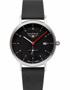 BAUHAUS Ceas de Mana Barbatesc 2130-2 - Mecanism Quartz Precis - Cadran Negru Minimalist - Curea Eleganta din Piele - Design Clasic Modern - Accesoriu Versatil pentru Orice Ocazie - Ideal Cadou