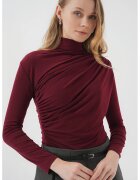 Big Dart Bluza dama - Bluza mulata tip maleta - detaliu drapaj - Rosu Burgundy - Jerseu