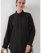 Big Dart Camasa dama - cu volane - negru - textil