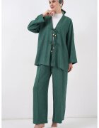 Big Dart Compleu dama - din amestec de in - verde