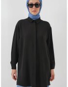 Big Dart maneca lunga - neagra - textil - Negru