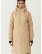Big Dart Palton lung cu gluga HiCCUP - bej - din gabardina texturata - Bej Natural