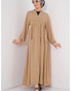 Big Dart Rochie Maxi - HiCCUP - Relaxed Fit - guler in V - maro castor - textil