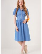 Big Dart Rochie midi HiCCUP BDART - denim - guler camasa - albastru