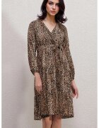Big Dart Rochie midi HiCCUP cu imprimeu leopard - Bej Natural