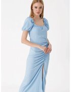 Big Dart Rochie midi tricotata dama HiCCUP - decolteu patrat - poliester/lycra - albastru
