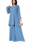 Big Dart Set doua piese - HiCCUP - Bluza/Pantaloni - Jerseu - Albastru indigo