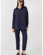 Big Dart Set doua piese - HiCCUP - camasa cu maneca lunga si pantaloni - bleumarin - textil -