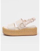 Blauer Sandale wedge din piele ecologica Opal - Bej deschis