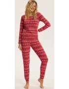 Bloovii Pijama dama Rosu-Alb Hygge - Craciun