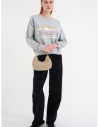 BOSS Bluza de trening cu design grafic Eland - Gri melange/Lila