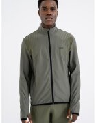 BOSS Bluza de trening cu fermoar si guler mediu - Kaki inchis