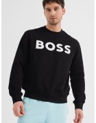 BOSS Bluza de trening relaxed-fit cu imprimeu logo cauciucat Basic - Negru
