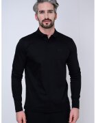 BOSS Bluza polo slim fit Pirol - Negru