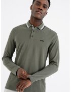 BOSS Bluza polo slim fit Plisy - Verde sparanghel
