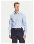 BOSS Camasa barbati albastru deschis - 100% bumbac