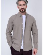BOSS Camasa cu guler Oxford Rickert - Maro taupe deschis