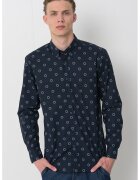 BOSS Camasa Oxford de bumbac - Alb/Bleumarin