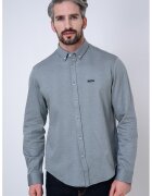 BOSS Camasa Oxford regular fit cu broderie logo - Alb/Verde sparanghel