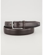 BOSS Curea din piele cu model uni - Maro inchis